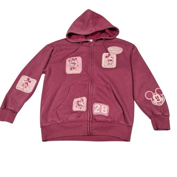 Disney Tops - Vintage Disney Mickey & Friends Hoodie Women's Medium Pink Zip Up Sweatshirt M